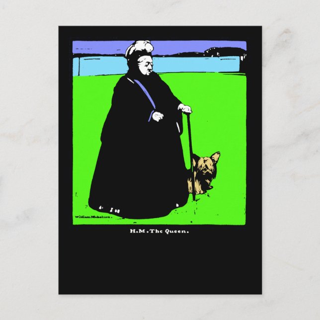 Portrait of Queen Victoria and Yorkie Dog Postcard (Front)