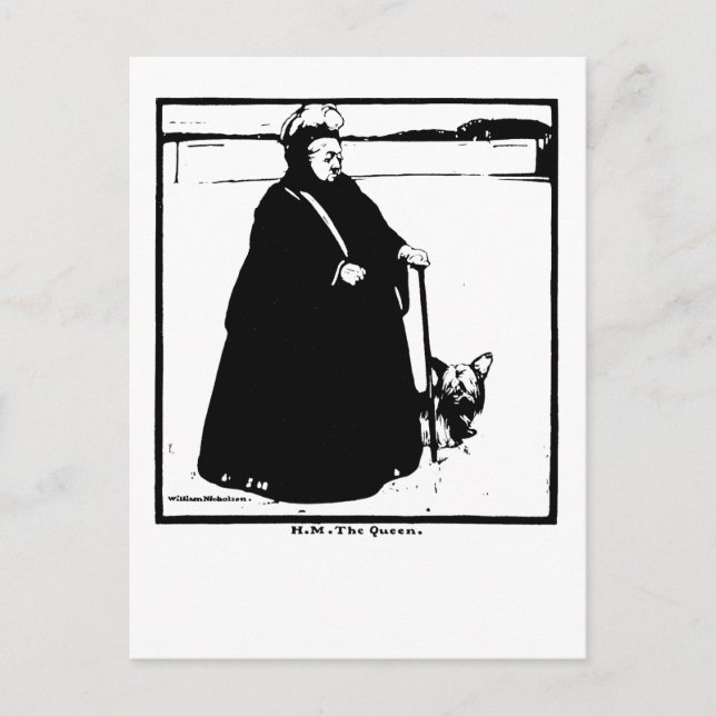 Portrait of Queen Victoria and Yorkie Dog Postcard (Front)