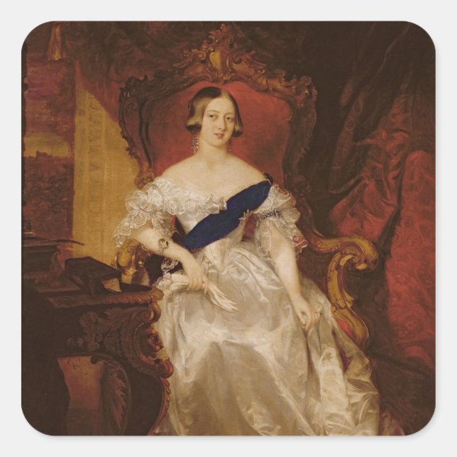 Portrait of Queen Victoria Square Sticker (Front)