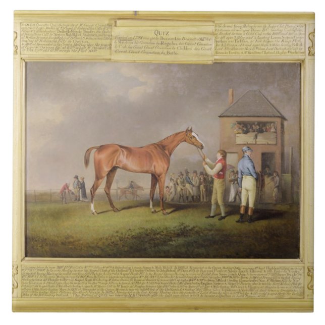 Portrait of 'Quiz', the property of Lord Rous, aft Ceramic Tile (Front)