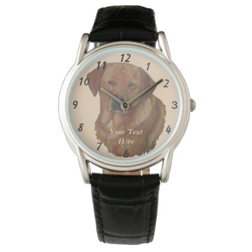 portrait of rare red golden labrador retriever dog watch