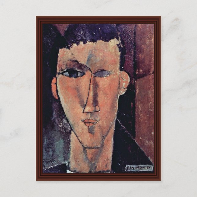Portrait Of Raymond By Modigliani Amedeo Postcard (Front)