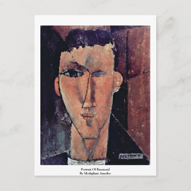 Portrait Of Raymond By Modigliani Amedeo Postcard (Front)