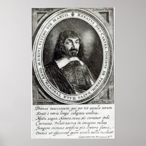 Portrait of Rene Descartes 1644 Poster