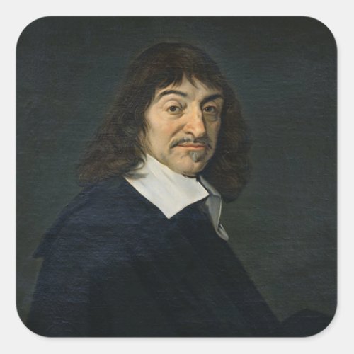 Portrait of Rene Descartes  c1649 Square Sticker
