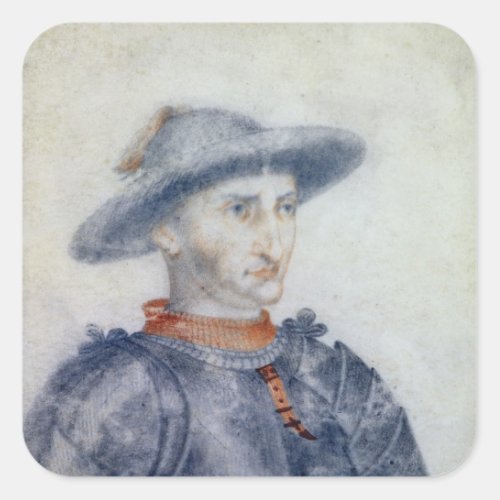 Portrait of Rene I  Duke of Anjou Square Sticker