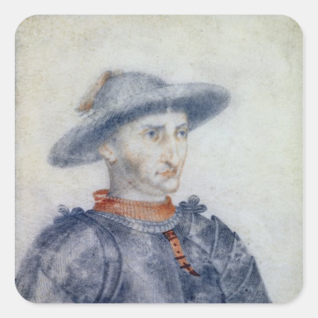 Portrait of Rene I  Duke of Anjou Square Sticker (Front)