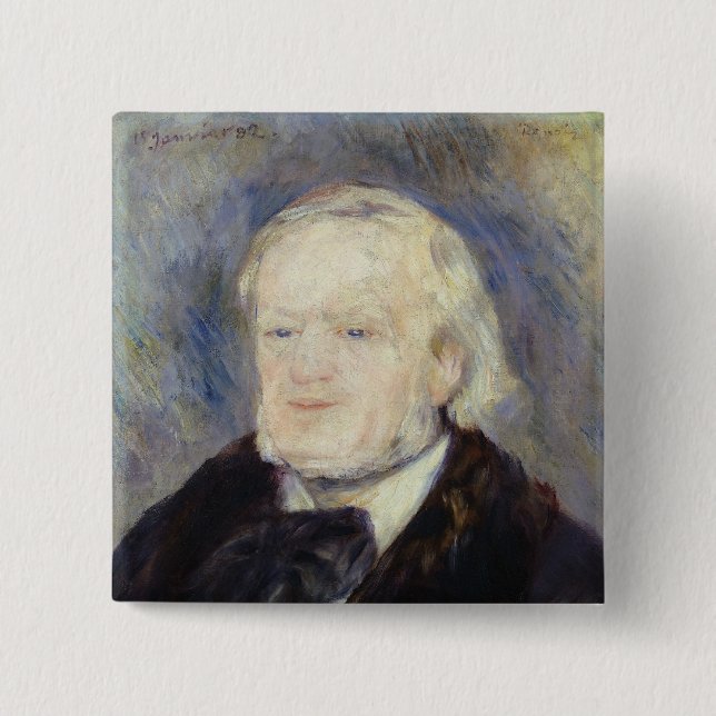 Portrait of Richard Wagner  1882 Pinback Button (Front)