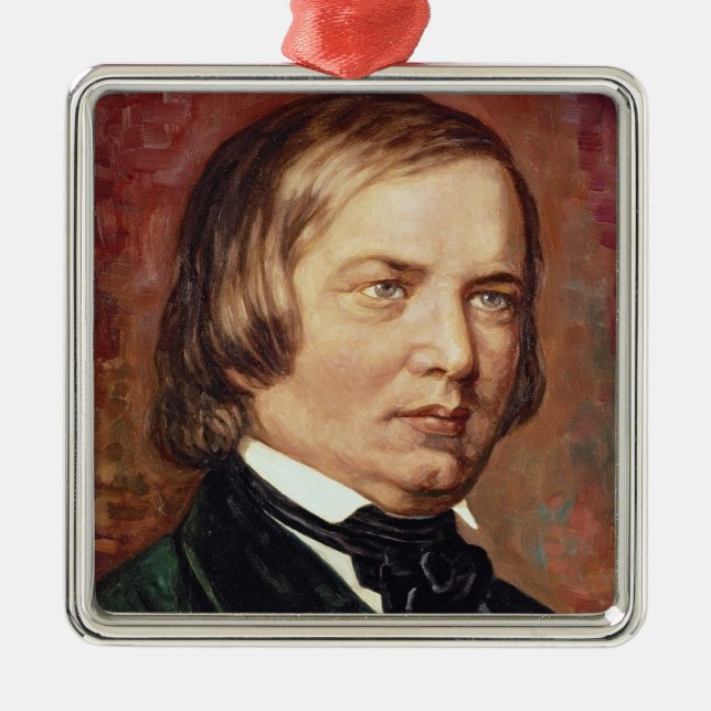 Portrait of Robert Schumann Metal Ornament (Front)