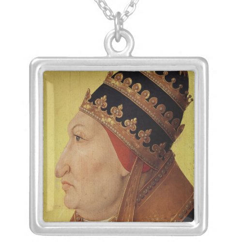 Portrait of Rodrigo Borgia  Pope Alexander VI Silver Plated Necklace