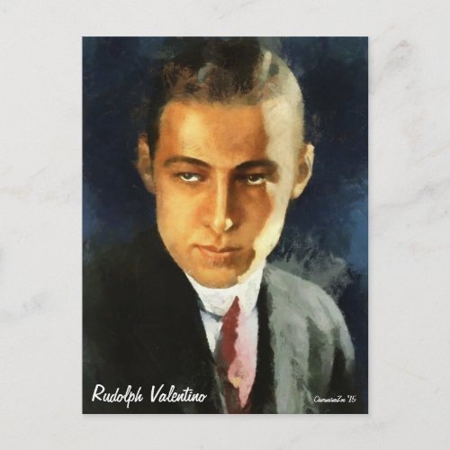 Portrait of Rudolph Valentino Art Postcard