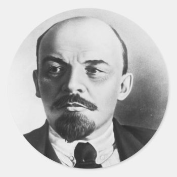 Portrait Of Russian Vladimir Ilyich Lenin Classic Round Sticker by allphotos at Zazzle