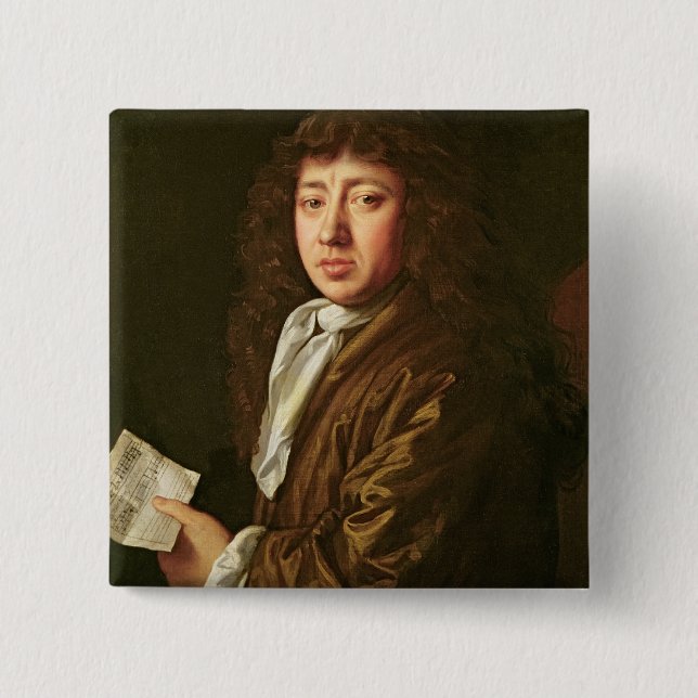 Portrait of Samuel Pepys  1666 Pinback Button (Front)