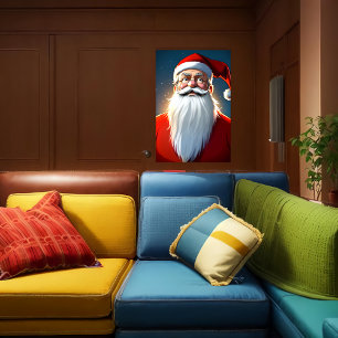 Portrait of Santa Claus AI Art Poster