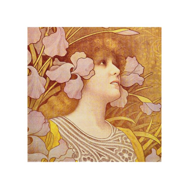 Portrait of Sarah Bernhardt Wood Wall Art (Front)