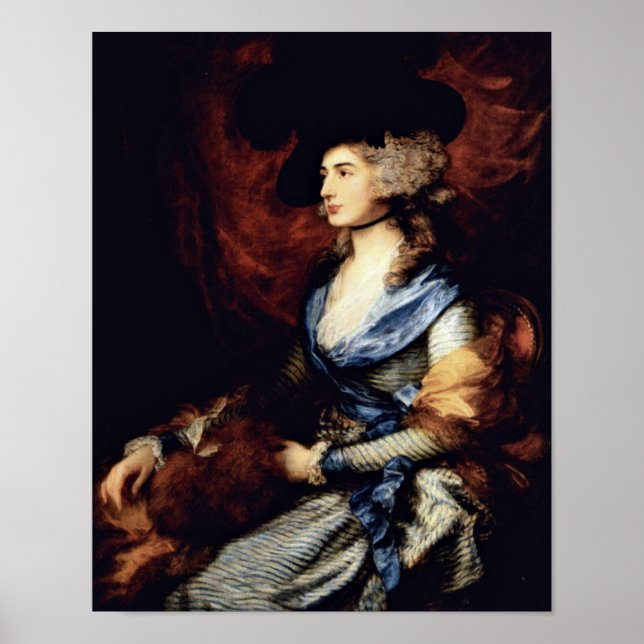 Portrait of Sarah Siddons by Thomas Gainsborough Poster (Front)
