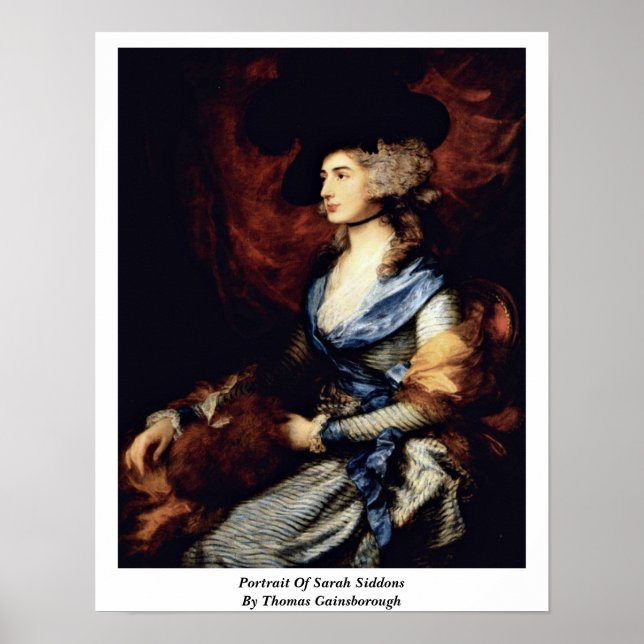 Portrait Of Sarah Siddons By Thomas Gainsborough Poster (Front)