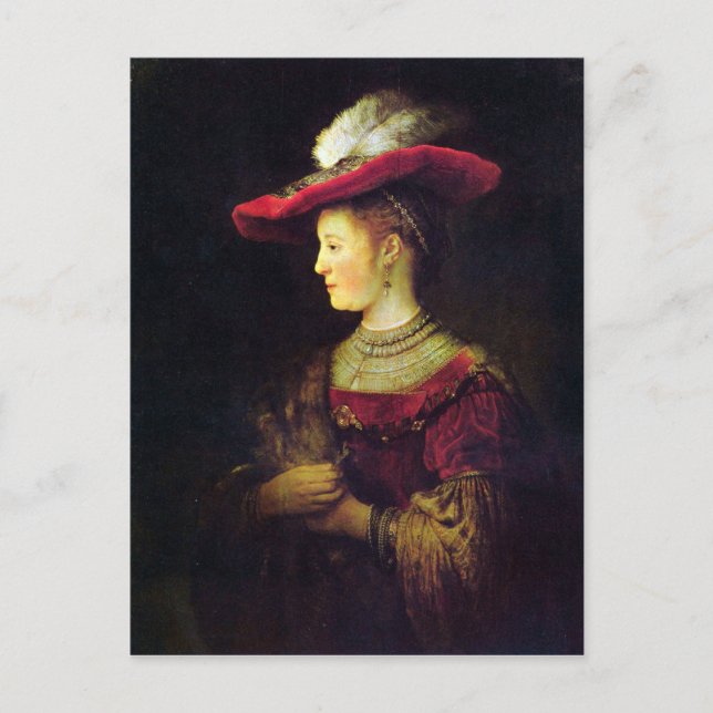 Portrait of Saskia  by Rembrandt Postcard (Front)