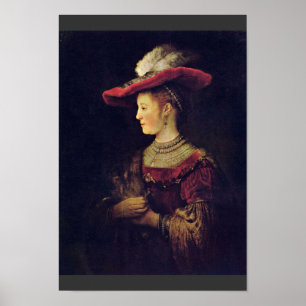 Portrait Of Saskia Van Uylenburch [1]. By Rembrand Poster