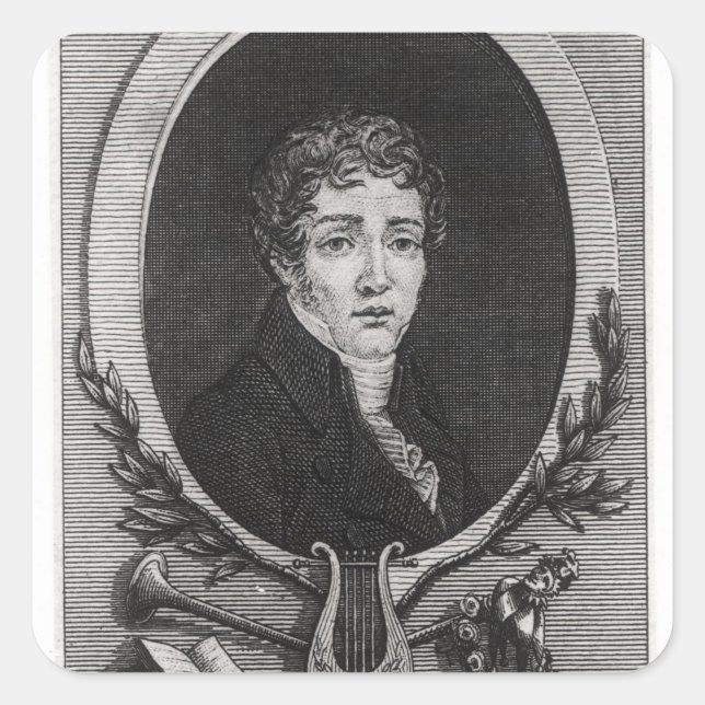Portrait of Sebastian-Roch Nicolas Square Sticker (Front)