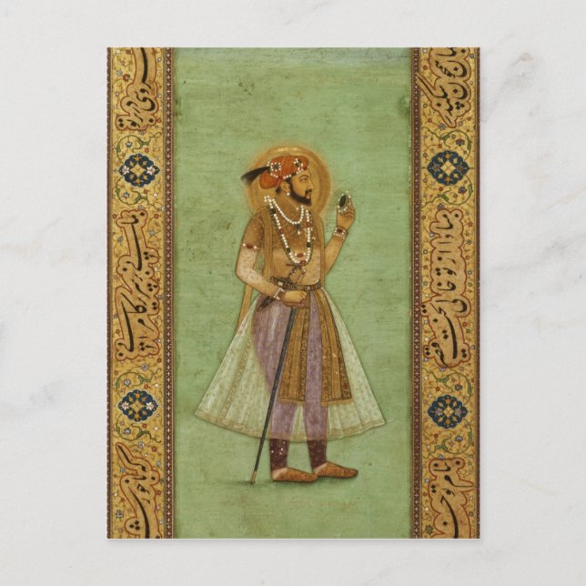 Portrait of Shah Jahan , 1631, Mughal Postcard (Front)