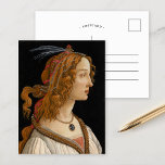 Portrait of Simonetta Vespucci | Botticelli Postcard<br><div class="desc">Portrait of Simonetta Vespucci as Nymph (1480) by Italian Renaissance artist Sandro Botticelli. 

Use the design tools to add custom text or personalize the image.</div>