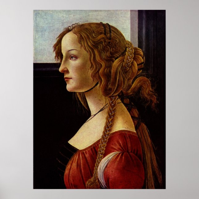 Portrait of Simonetta Vespucci by Botticelli Poster (Front)