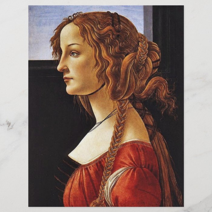 Portrait Of Simonetta Vespucci By Botticelli Sandr Custom Flyer