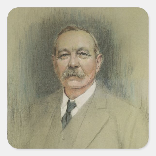 Portrait of Sir Arthur Conan Doyle Square Sticker (Front)