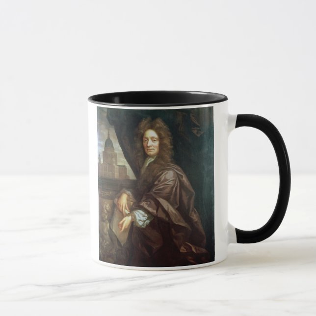 Portrait of Sir Christopher Wren (oil on canvas) Mug (Right)
