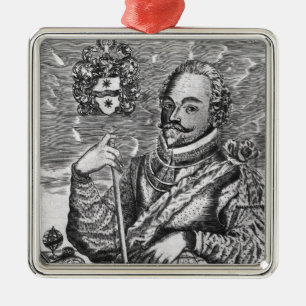 Portrait of Sir Francis Drake Metal Ornament