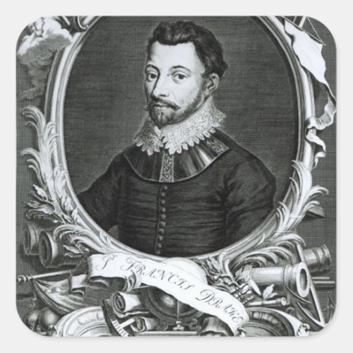Portrait of Sir Francis Drake Square Sticker