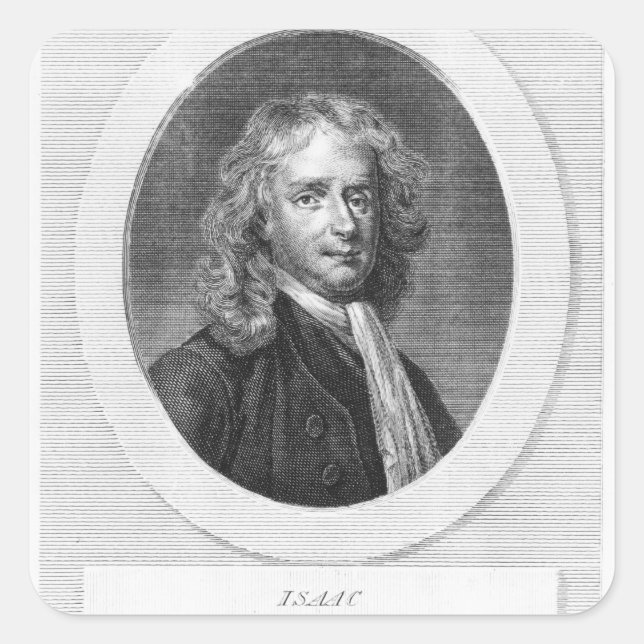 Portrait of Sir Isaac Newton Square Sticker (Front)