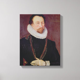 Portrait of Sir John Hawkins 1581 Canvas Print
