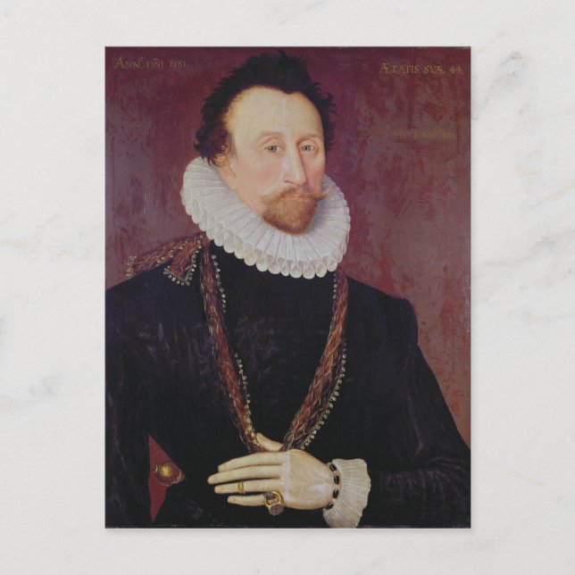 Portrait of Sir John Hawkins  1581 Postcard (Front)