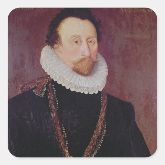 Portrait of Sir John Hawkins  1581 Square Sticker (Front)
