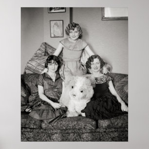 Portrait of Sisters, 1924. Vintage Photo Poster
