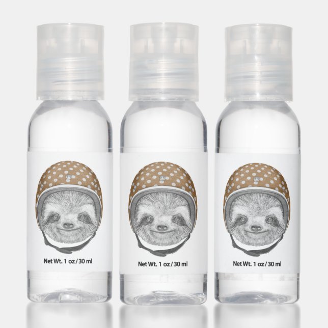 Portrait Of Sloth | Motorcycle Helmet Hand Sanitizer (Set)