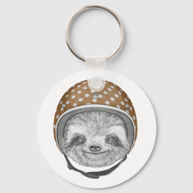 Portrait Of Sloth | Motorcycle Helmet Keychain (Front)