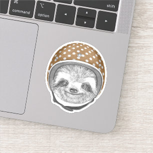 Portrait Of Sloth Motorcycle Helmet Sticker