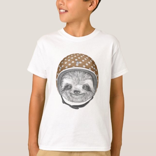 Portrait Of Sloth | Motorcycle Helmet T-Shirt (Front)