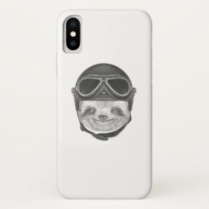 Portrait Of Sloth   Vintage Helmet iPhone X Case