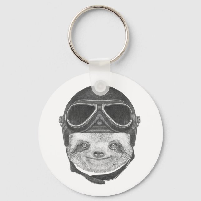 Portrait Of Sloth | Vintage Helmet Keychain (Front)
