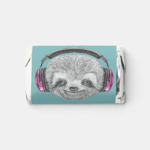 Portrait Of Sloth Wearing Headphones Hershey's Miniatures
