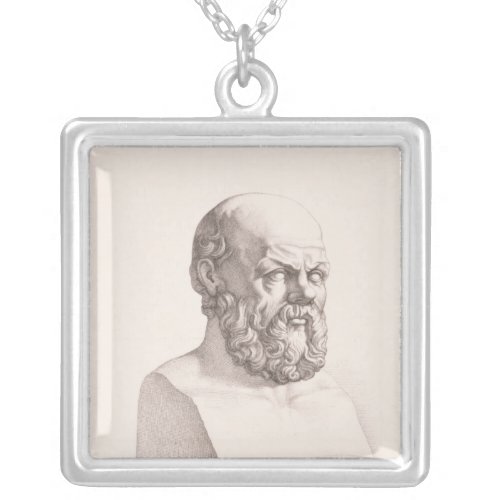 Portrait of Socrates Silver Plated Necklace