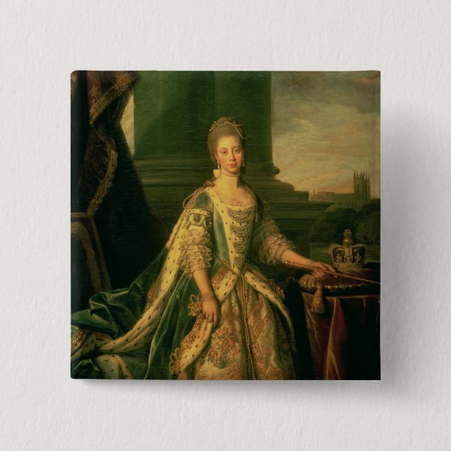 Portrait of Sophie Charlotte Pinback Button (Front)