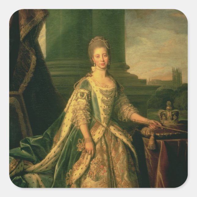 Portrait of Sophie Charlotte Square Sticker (Front)