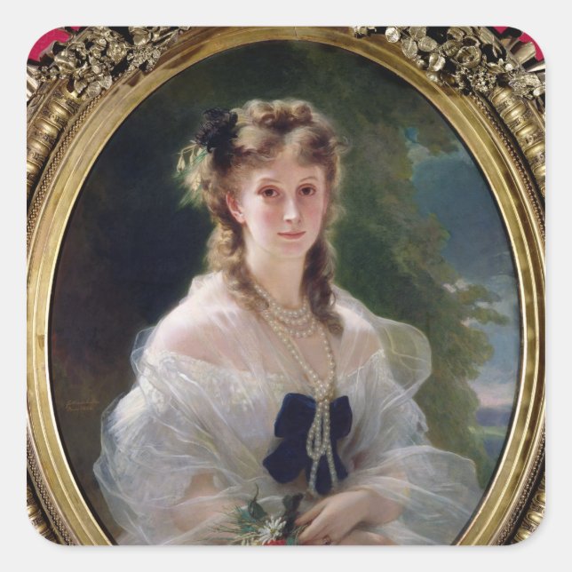 Portrait of Sophie Troubetskoy  Countess of Square Sticker (Front)