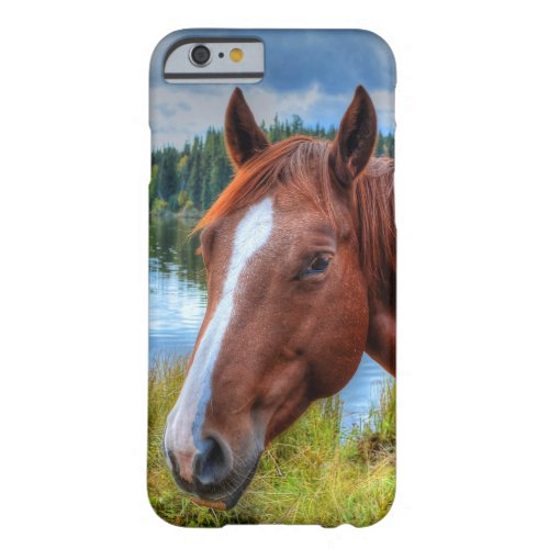 Portrait of Sorrel Mare  Scenic Lake Equine Photo Barely There iPhone 6 Case