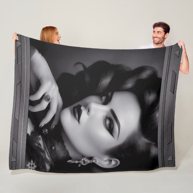 Portrait Of Spy Kalina Shepard by Xzendor7 Fleece Blanket (In Situ)